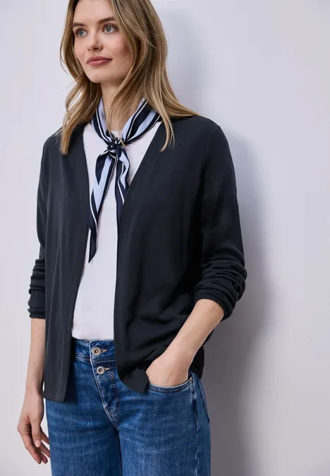 Veste à manches longues, coupe ouverte shadowed navy Veste à manches longues, coupe ouverte shadowed navy