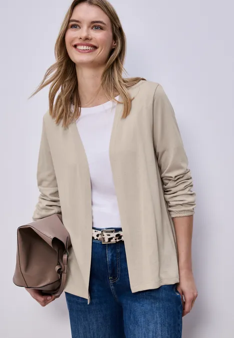 Veste à manches longues, coupe ouverte clay sand Veste à manches longues, coupe ouverte clay sand