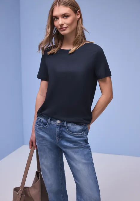 T-shirt long shadowed navy T-shirt long shadowed navy