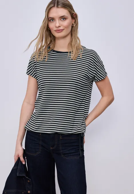 T-shirt à rayures shadowed navy