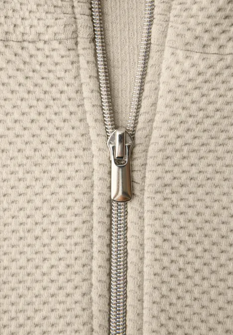 Jas met lange mouwen en schildpadhals cotton beige