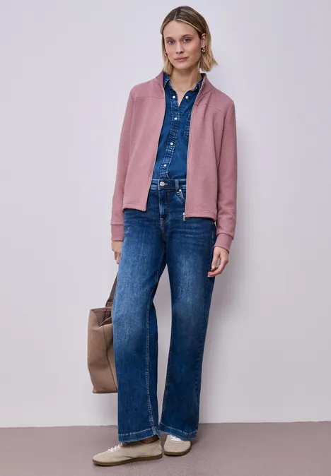 Jas met lange mouwen en schildpadhals clouded blush