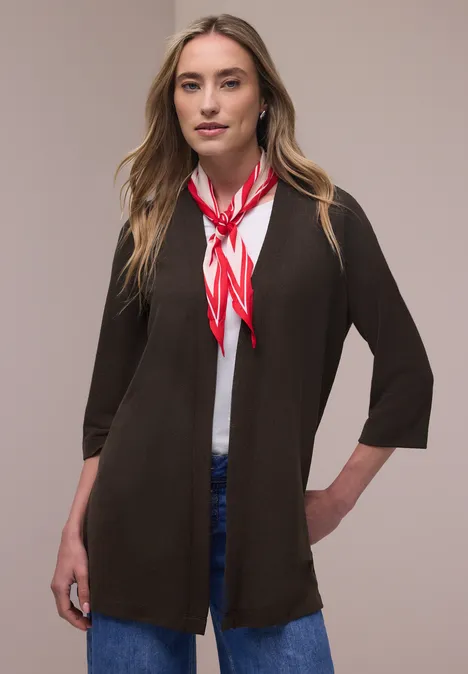 Veste à manches longues, coupe allongée espresso brown