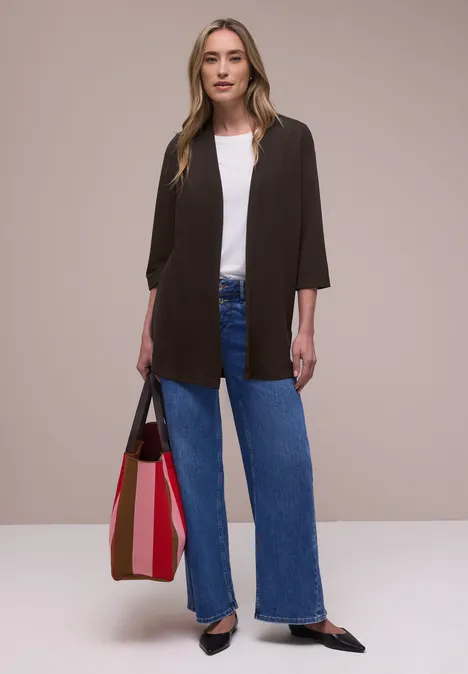 Veste à manches longues, coupe allongée espresso brown