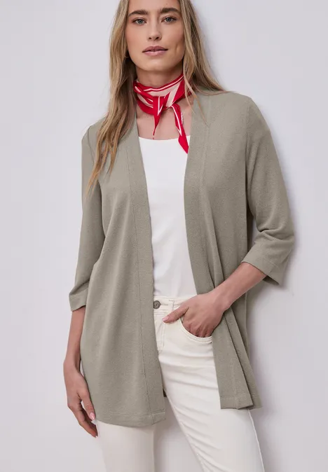 Veste à manches longues, coupe allongée timeless beige Veste à manches longues, coupe allongée timeless beige