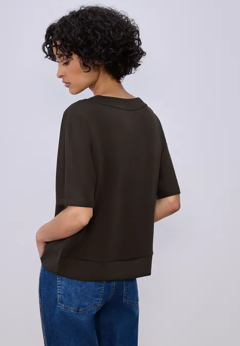 Chemise en soie espresso brown
