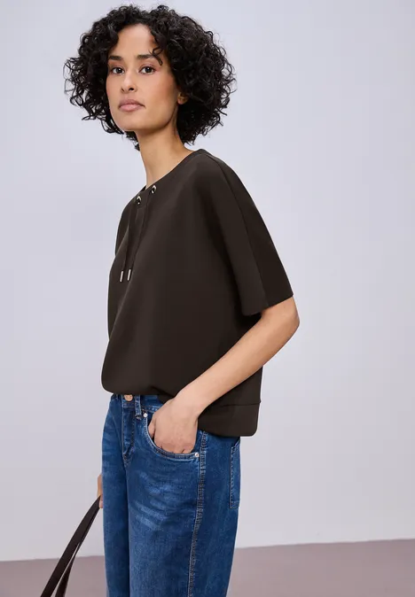 Chemise en soie espresso brown