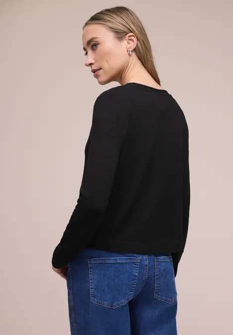 Veste à manches longues en look tricot Black Veste à manches longues en look tricot Black