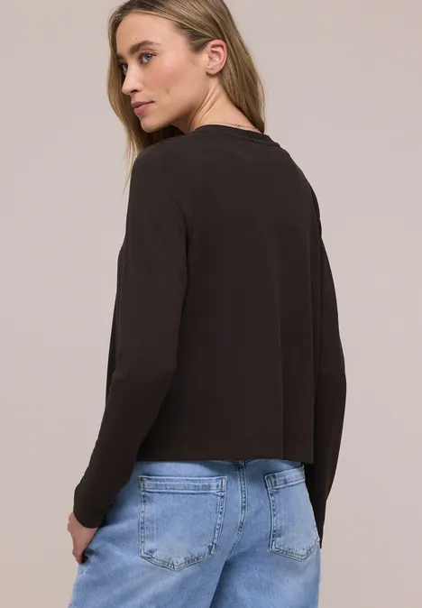 Veste à manches longues en look tricot espresso brown Veste à manches longues en look tricot espresso brown