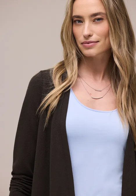 Veste à manches longues en look tricot espresso brown Veste à manches longues en look tricot espresso brown