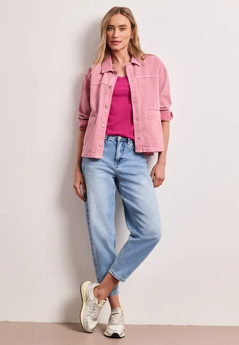 Basic T-Shirt mit V-Neck magenta dream Basic T-Shirt mit V-Neck magenta dream