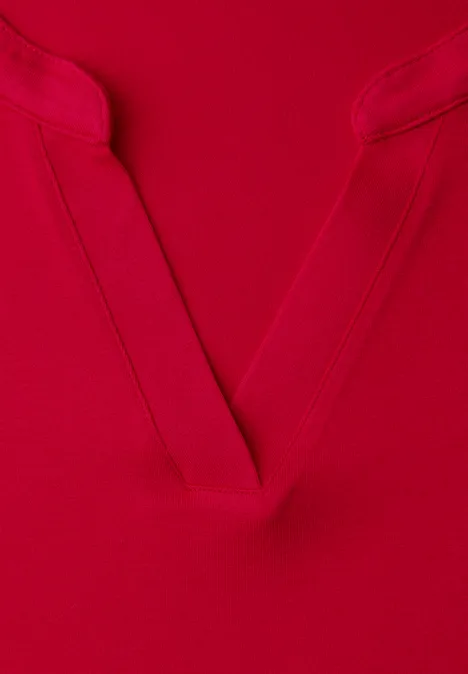 T-shirt avec split neck et imprimé sur le devant salsa red T-shirt avec split neck et imprimé sur le devant salsa red