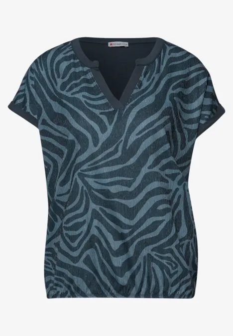 T-shirt met split neck en elastische zoom cool vintage green T-shirt met split neck en elastische zoom cool vintage green