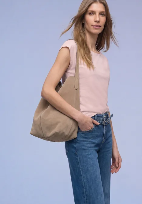 Basic Shirt mit U-Boot-Ausschnitt minimal rose