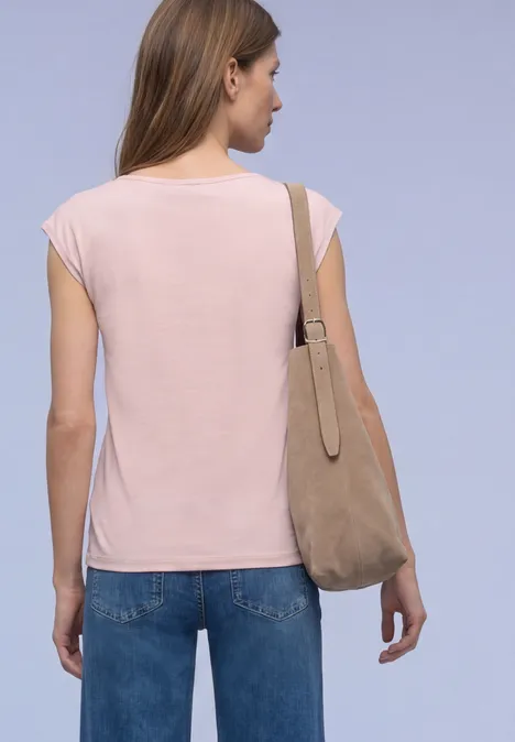 Basic Shirt mit U-Boot-Ausschnitt minimal rose