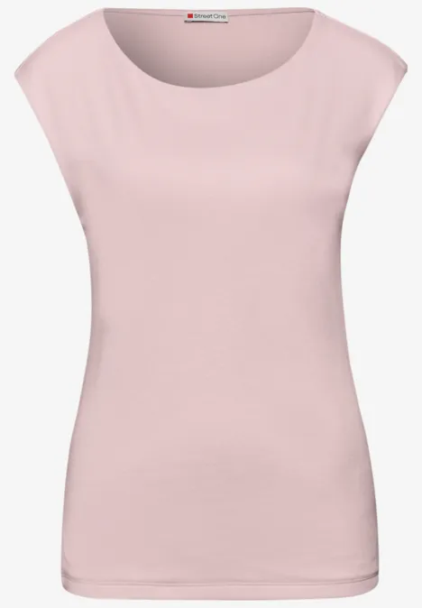Basic Shirt mit U-Boot-Ausschnitt minimal rose