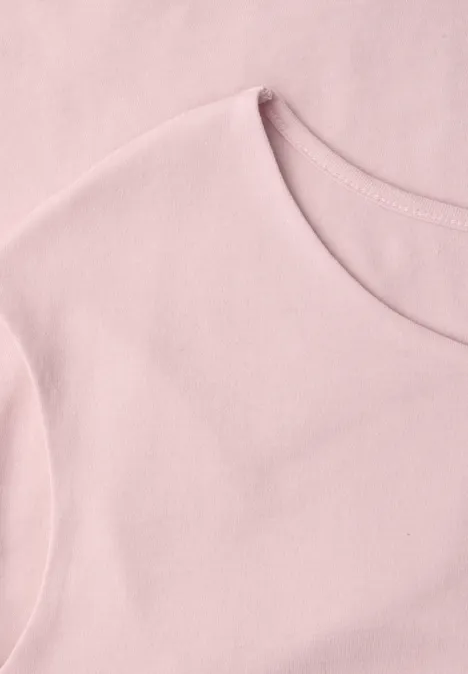 Basic Shirt mit U-Boot-Ausschnitt minimal rose