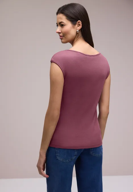 Basic Shirt mit U-Boot-Ausschnitt dark clouded blush