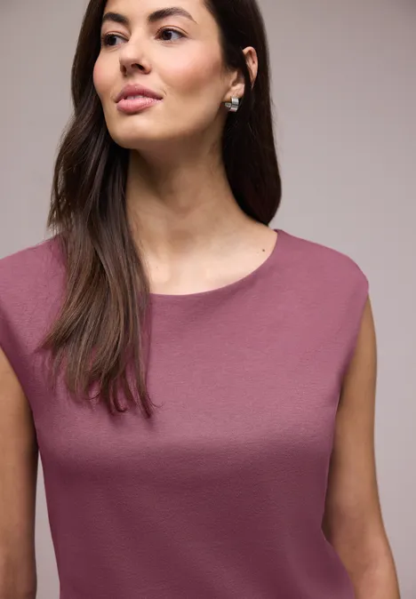 Basic Shirt mit U-Boot-Ausschnitt dark clouded blush