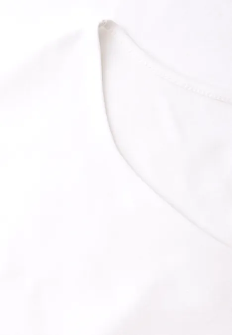 Ärmelloses Shirt mit Diamantausschnitt White