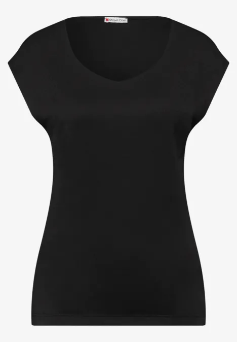 T-shirt sans manches avec encolure en diamant Black T-shirt sans manches avec encolure en diamant Black