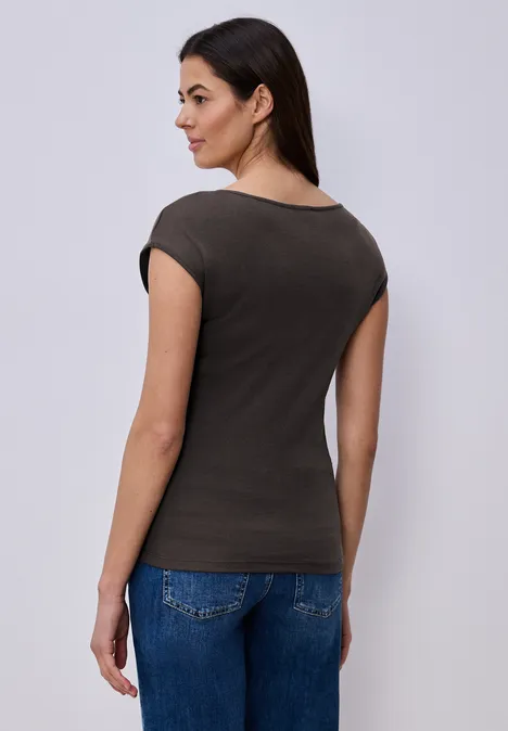 T-shirt sans manches avec encolure en diamant espresso brown T-shirt sans manches avec encolure en diamant espresso brown