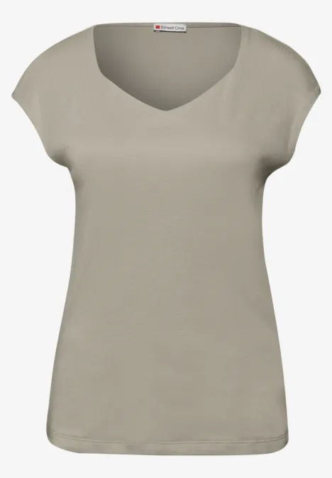 T-shirt sans manches avec encolure en diamant timeless beige T-shirt sans manches avec encolure en diamant timeless beige