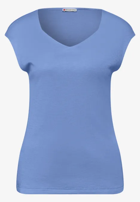 T-shirt sans manches avec encolure en diamant bonnet blue T-shirt sans manches avec encolure en diamant bonnet blue