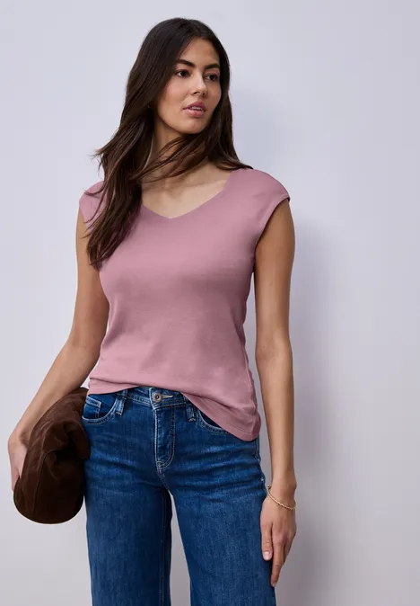 Ärmelloses Shirt mit Diamantausschnitt clouded blush Ärmelloses Shirt mit Diamantausschnitt clouded blush