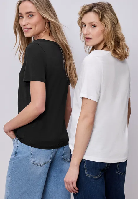 T-shirts basiques en pack de 2 white/black T-shirts basiques en pack de 2 white/black