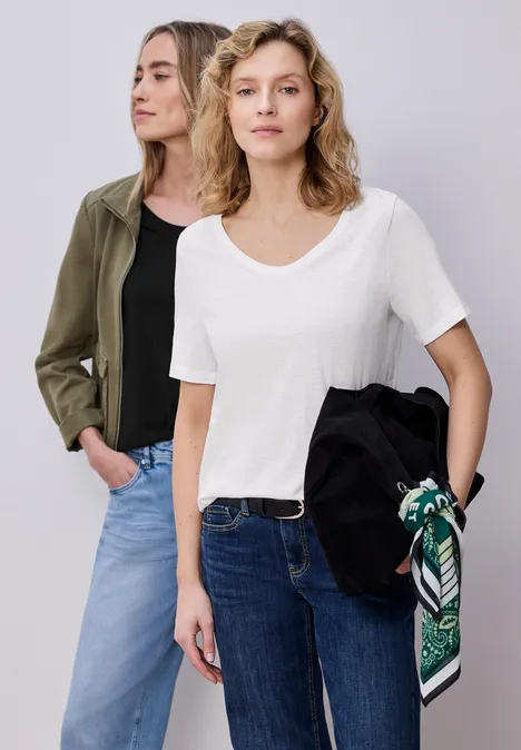 T-shirts basiques en pack de 2 white/black T-shirts basiques en pack de 2 white/black