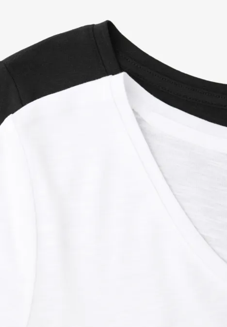 T-shirts basiques en pack de 2 white/black T-shirts basiques en pack de 2 white/black