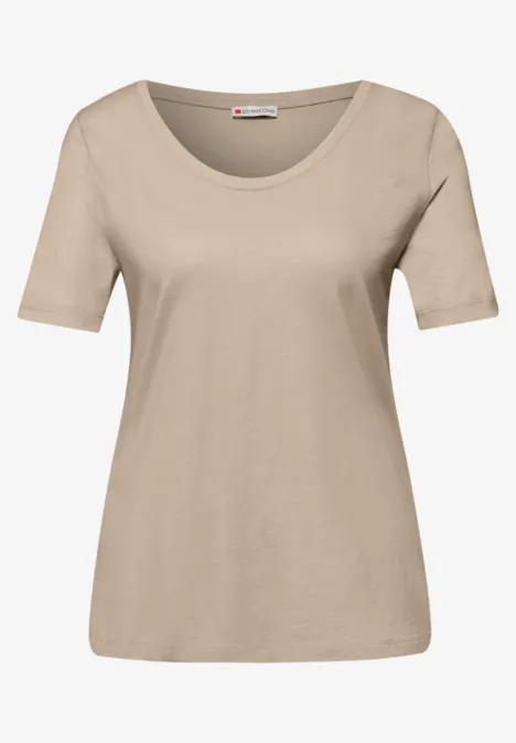 Basic T-Shirt mit Kurzarm im 2er-Pack off white/cotton beige