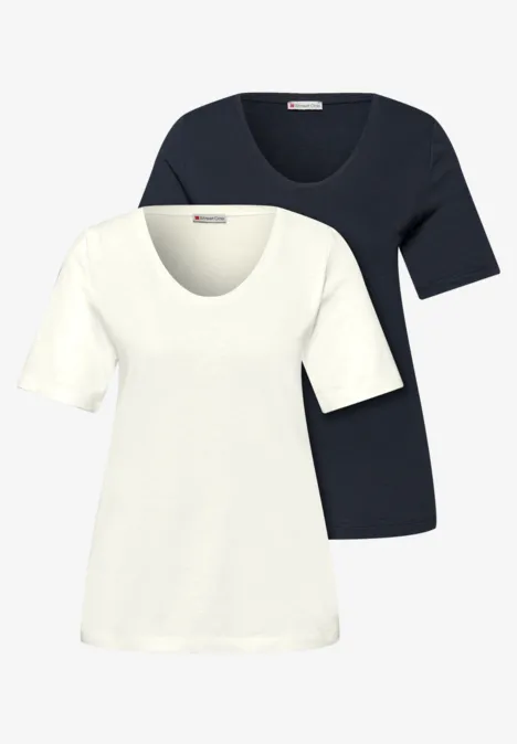 T-shirts basiques en pack de 2 off white/shadowed navy T-shirts basiques en pack de 2 off white/shadowed navy