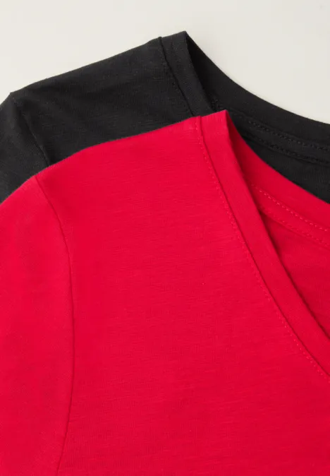 T-shirts basiques en pack de 2 black/salsa red