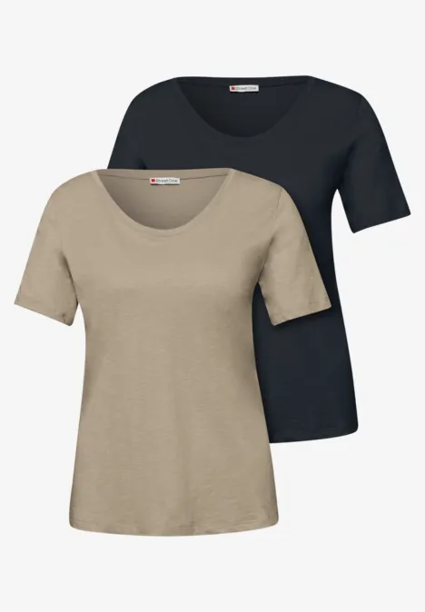 T-shirts basiques en pack de 2 shadowed navy/timeless beige T-shirts basiques en pack de 2 shadowed navy/timeless beige