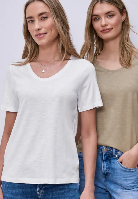T-shirts basiques en pack de 2 white/timeless beige T-shirts basiques en pack de 2 white/timeless beige
