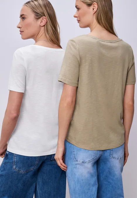 T-shirts basiques en pack de 2 white/timeless beige T-shirts basiques en pack de 2 white/timeless beige