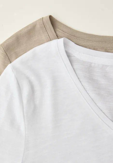 T-shirts basiques en pack de 2 white/timeless beige T-shirts basiques en pack de 2 white/timeless beige