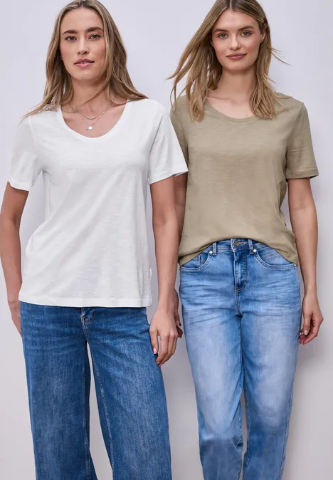 T-shirts basiques en pack de 2 white/timeless beige T-shirts basiques en pack de 2 white/timeless beige