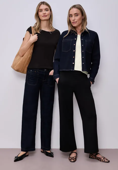 Basic Shirt mit Boatneck im 2er-Pack off white/black Basic Shirt mit Boatneck im 2er-Pack off white/black