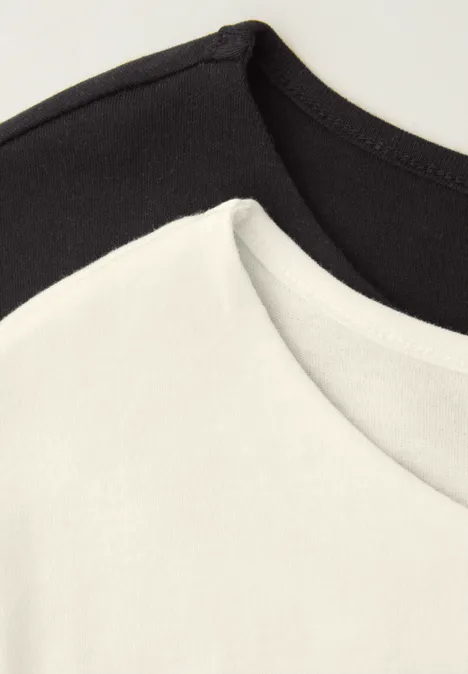 Basic Shirt mit Boatneck im 2er-Pack off white/black Basic Shirt mit Boatneck im 2er-Pack off white/black