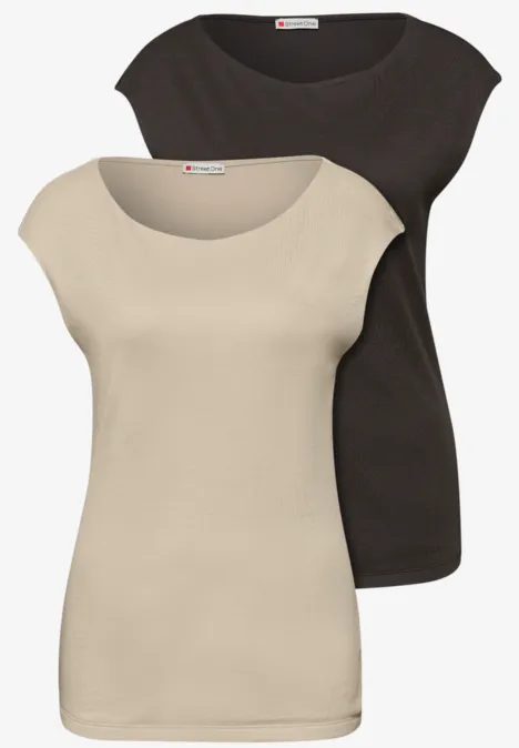 T-shirts basiques en pack de 2 cotton beige/espresso brown