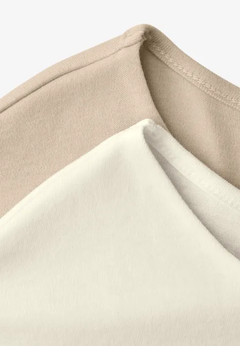 Basic Shirt mit Boatneck im 2er-Pack off white/cotton beige Basic Shirt mit Boatneck im 2er-Pack off white/cotton beige