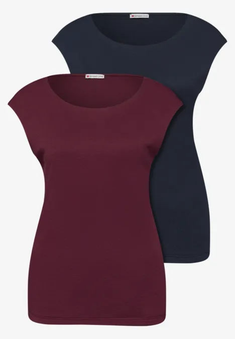 T-shirts basiques en pack de 2 shadowed navy/truffle red T-shirts basiques en pack de 2 shadowed navy/truffle red
