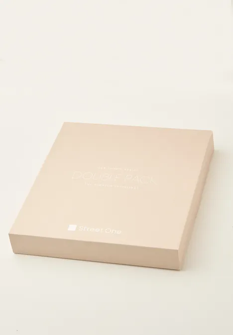 Shirt met hartvormige halslijn in een pak van 2 off white/cotton beige