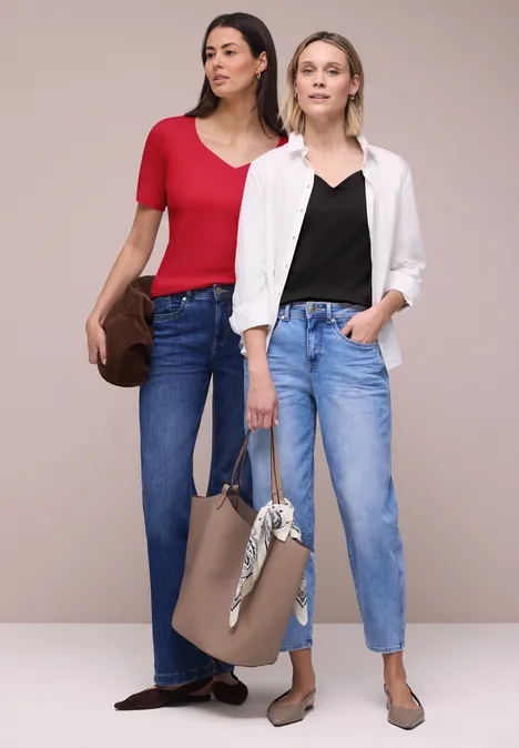 T-shirts avec encolure en cœur en pack de 2 black/salsa red T-shirts avec encolure en cœur en pack de 2 black/salsa red