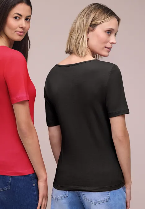 T-shirts avec encolure en cœur en pack de 2 black/salsa red T-shirts avec encolure en cœur en pack de 2 black/salsa red