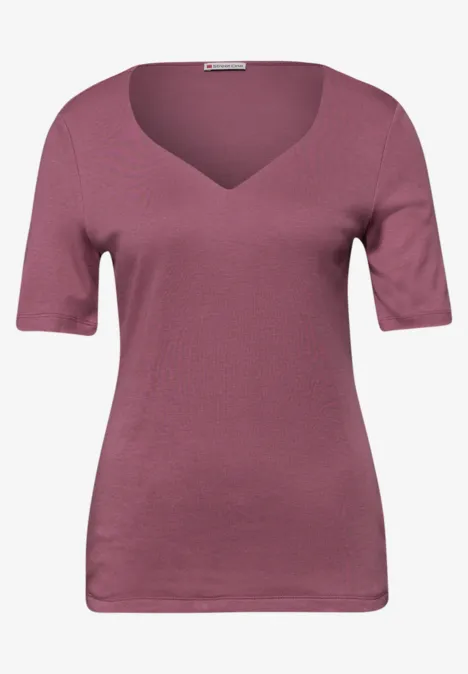 Shirt met hartvormige halslijn in een pak van 2 black/dark clouded blush Shirt met hartvormige halslijn in een pak van 2 black/dark clouded blush