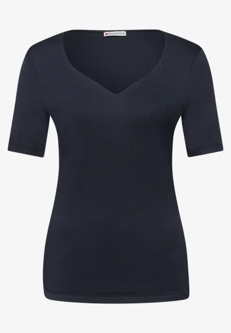 Shirt met hartvormige halslijn in een pak van 2 shadowed navy/truffle red Shirt met hartvormige halslijn in een pak van 2 shadowed navy/truffle red